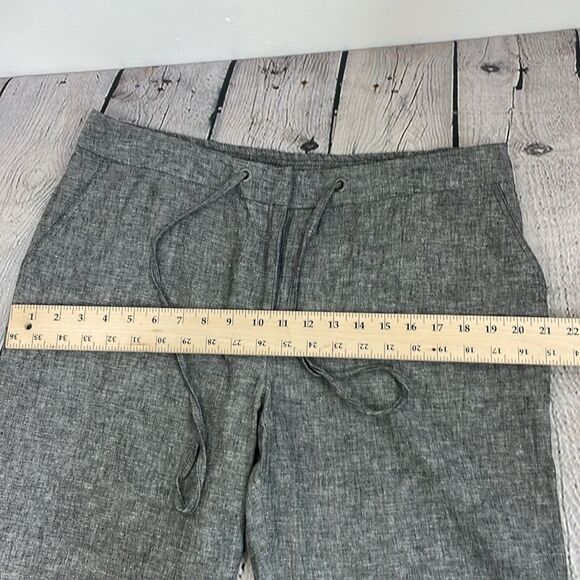Charter Club Straight Leg Linen Cotton Gray Pants Size 14 - Picture 13 of 16